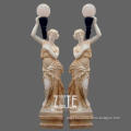 Garden Decorative Colored Marble lady lamp